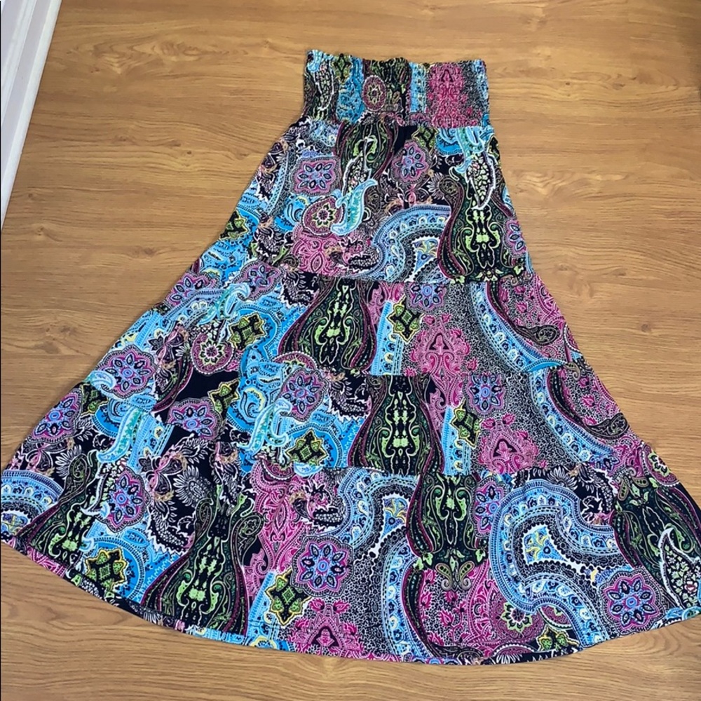 Copper Key Size Small Maxi Multicolored Skirt